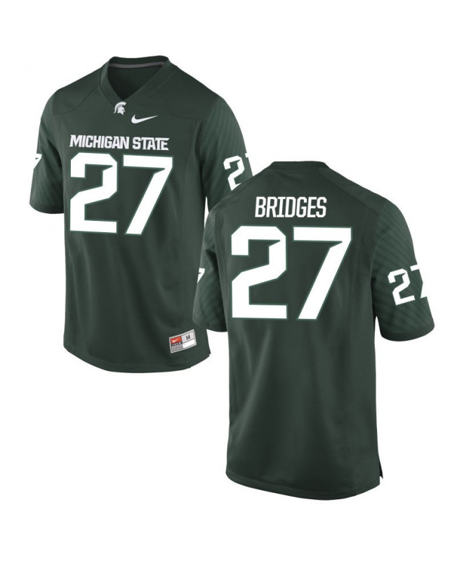 Men's Michigan State Spartans #37 Weston Bridges NCAA Nike Authentic Green College Stitched Football Jersey EX41E87AK